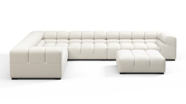 The Tufty – Oatmeal Brushed Weave, Large Corner (Left) – Sectional