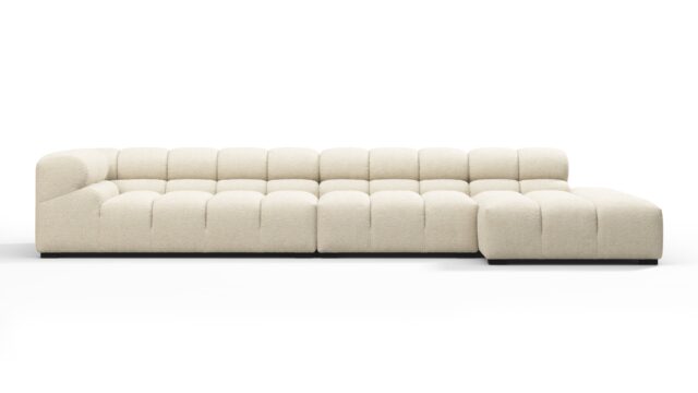 The Tufty – Eggshell Boucle, Sectional Large Chaise (Right)