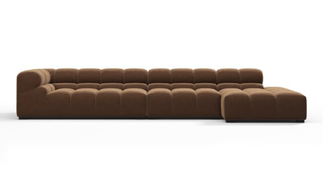 The Tufty – Mocha Velvet, Sectional Large Chaise (Right)