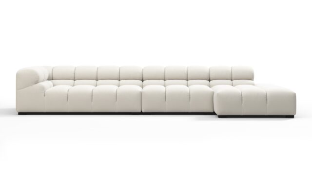 The Tufty – Oatmeal Brushed Weave, Sectional Large Chaise (Right)