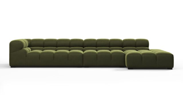 The Tufty – Thyme Luxe Velvet, Sectional Large Chaise (Right)