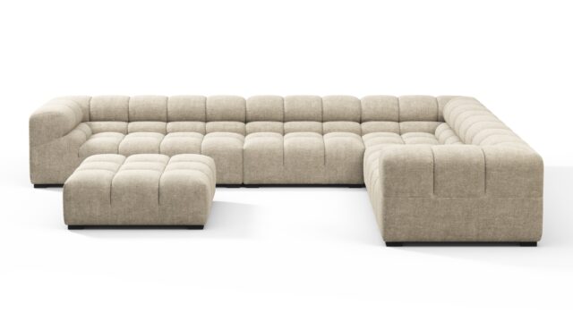 The Tufty – Beige Gray Chenille, Large Corner (Right) – Sectional
