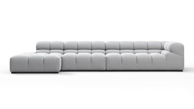 The Tufty – Light Gray Wool, Sectional Large Chaise (Left)