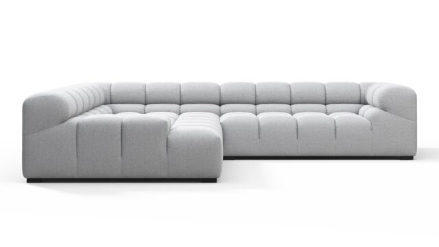 The Tufty – Light Gray Wool, Corner (Left) – Sectional