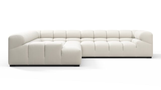 The Tufty – Oatmeal Brushed Weave, Corner (Left) – Sectional
