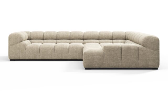 The Tufty – Beige Gray Chenille, Corner (Right) – Sectional