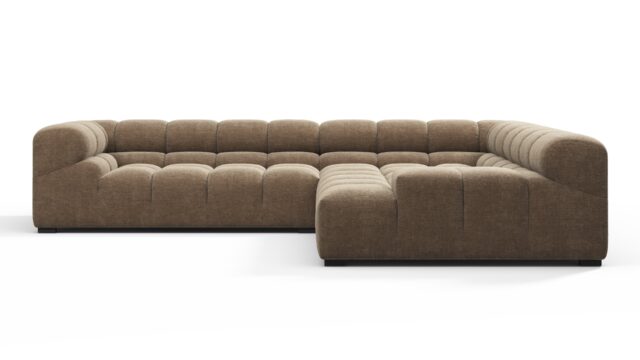 The Tufty – Cappuccino Brown Chenille, Corner (Right) – Sectional