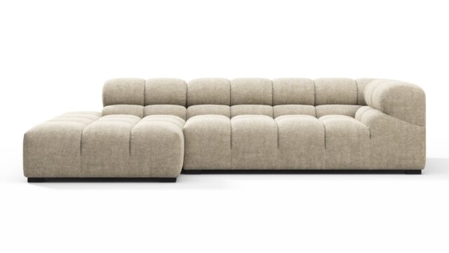 The Tufty – Beige Gray Chenille, Small L (Left) – Sectional