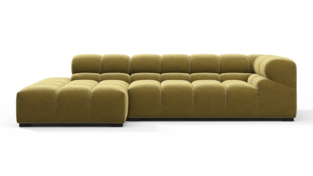 The Tufty – Olive Gold Velvet, Small L (Left) – Sectional