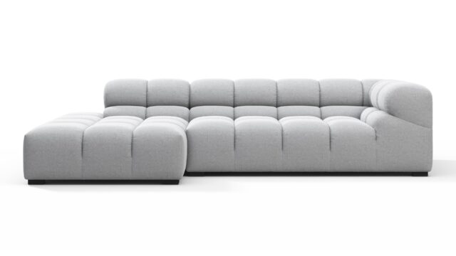 The Tufty – Light Gray Wool, Small L (Left) – Sectional