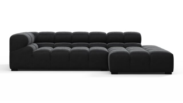 The Tufty – Black Velvet, Small L (Right) – Sectional