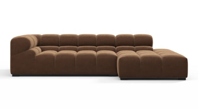 The Tufty – Mocha Velvet, Small L (Right) – Sectional