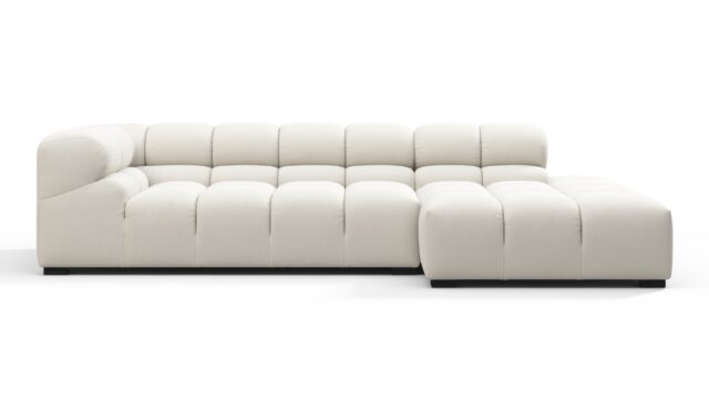 The Tufty – Oatmeal Brushed Weave, Small L (Right) – Sectional