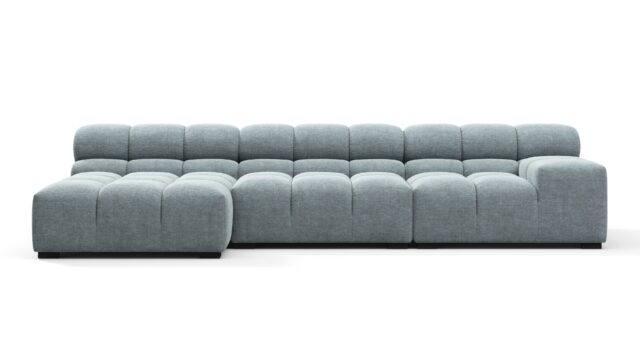 The Tufty – Cerulean Chenille, Small Chaise (Left) – Sectional