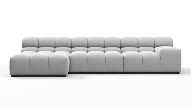 The Tufty – Light Gray Wool, Small Chaise (Left) – Sectional