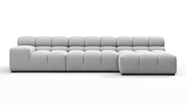 The Tufty – Light Gray Wool, Small Chaise (Right) – Sectional