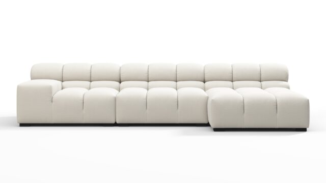 The Tufty – Oatmeal Brushed Weave, Small Chaise (Right) – Sectional