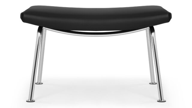 The Wing – Black Premium Leather, Ottoman