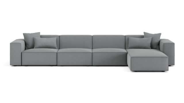 The Arles – Harbor Gray Flat Weave, Large Right Chaise