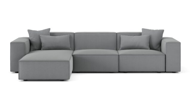 The Arles – Harbor Gray Flat Weave, Left Chaise
