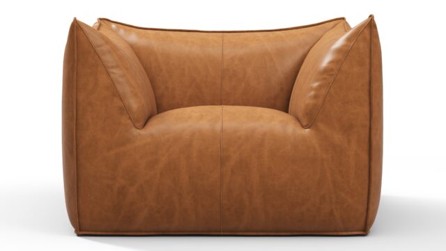 The Bambole – Distressed Brown Premium Leather, Lounge Chair