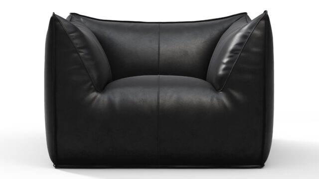 The Bambole – Midnight Black Premium Leather, Lounge Chair