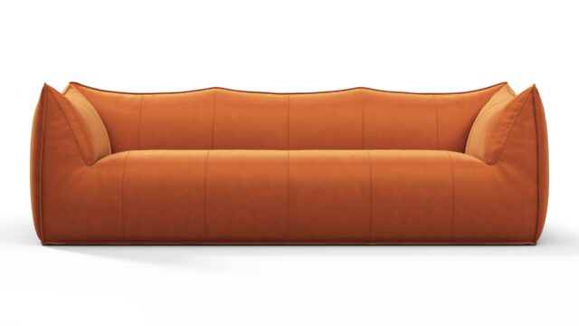 The Bambole – Apricot Velvet, Three Seater Sofa