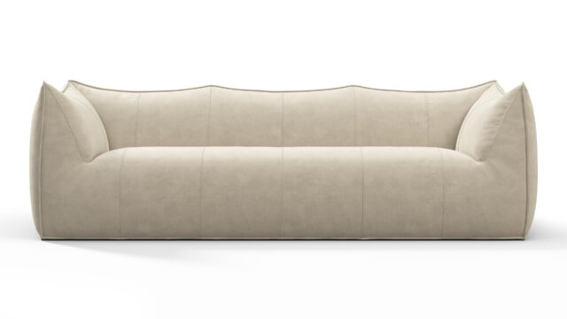 The Bambole – Eggshell Vegan Suede, Three Seater Sofa