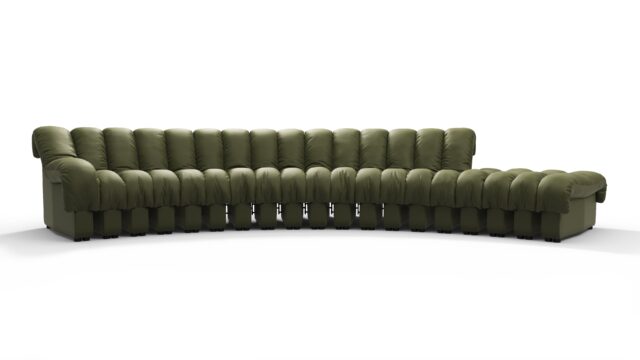 The DS 600 – Deep Olive Vegan Leather, Sectional Sofa