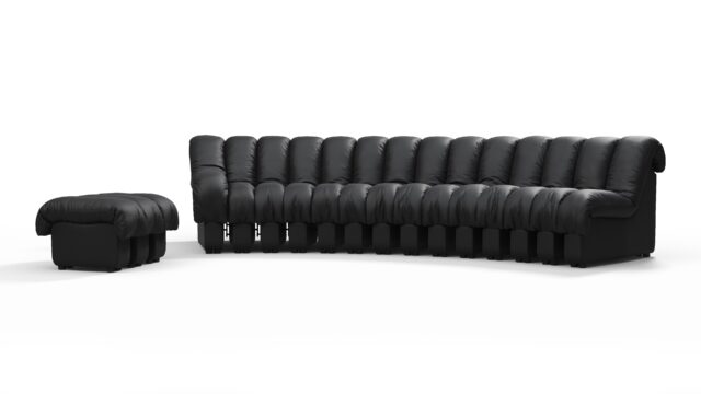 The DS 600 – Black Vegan Leather, Sectional Sofa