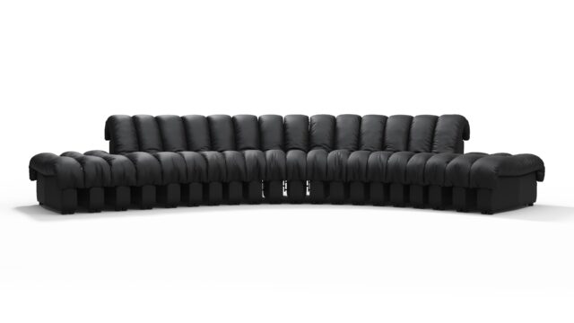 The DS 600 – Black Vegan Leather, Large Open End Sofa