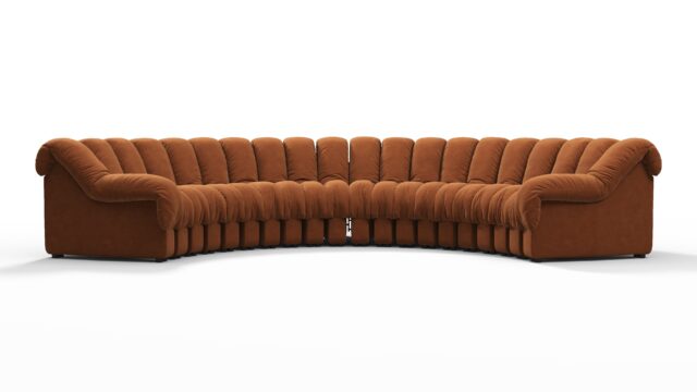 The DS 600 – Burnt Orange Vegan Suede, Large Sectional