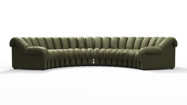 The DS 600 – Deep Olive Vegan Leather, Large Sectional