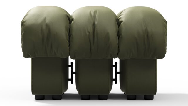 The DS 600 – Deep Olive Vegan Leather, Ottoman