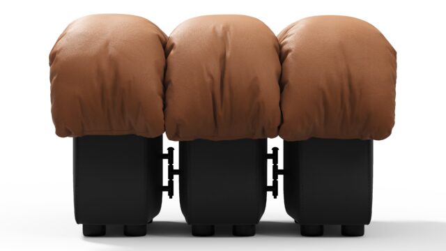 The DS 600 – Vintage Tan and Black Vegan Leather, Ottoman