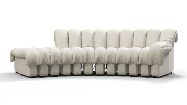 The DS 600 – Cream Vegan Leather, Small Open End Sofa (Left)