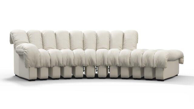 The DS 600 – Cream Vegan Leather, Small Open End Sofa (Right)