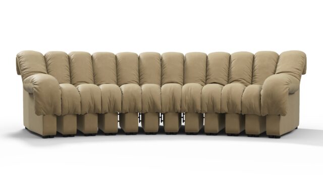 The DS 600 – Beige Vegan Leather, Three Seater Sofa