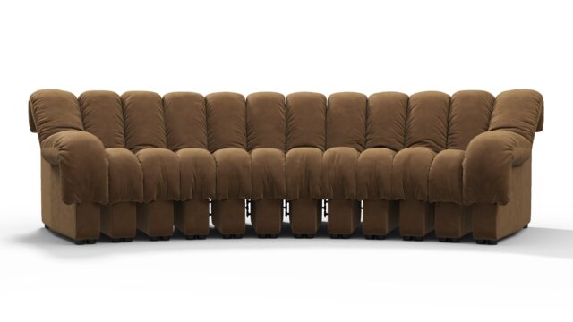 The DS 600 – Brown Vegan Suede, Three Seater Sofa