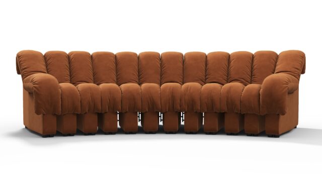 The DS 600 – Burnt Orange Vegan Suede, Three Seater Sofa