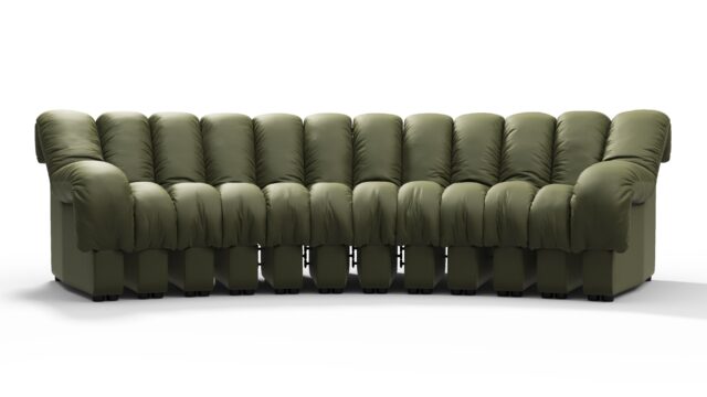 The DS 600 – Deep Olive Vegan Leather, Three Seater Sofa