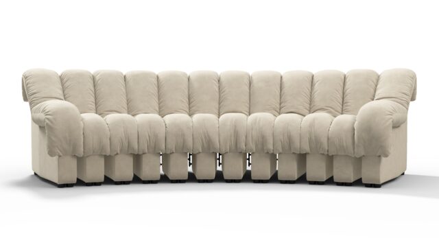 The DS 600 – Eggshell Vegan Suede, Three Seater Sofa