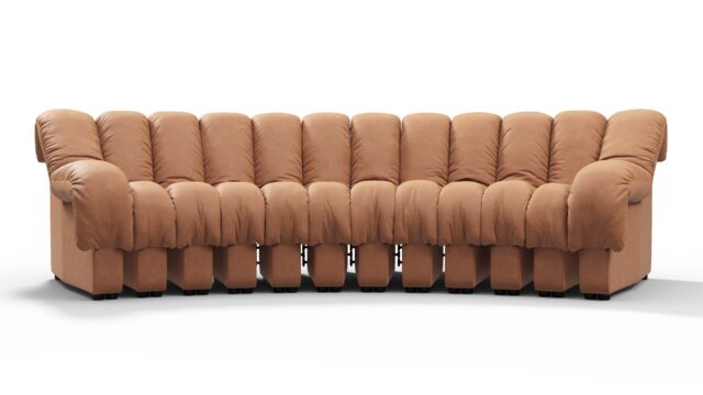 The DS 600 – Tan Vegan Leather, Three Seater Sofa