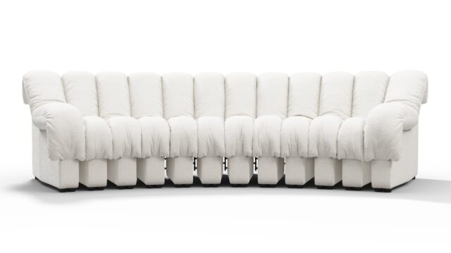 The DS 600 – White Boucle, Three Seater Sofa