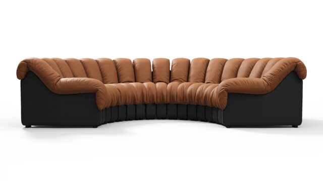 The DS 600 – Vintage Tan and Black Vegan Leather, Sectional