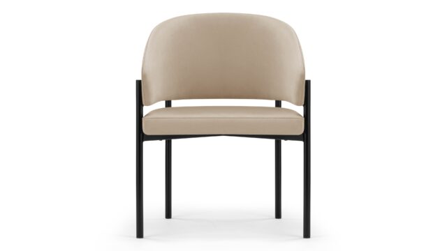 The Esme – Latte Vegan Suede and Black, Dining Chair