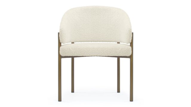 The Esme – Luxe Sherpa and Brushed Brass, Dining Chair