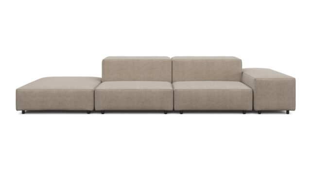 The Extrasoft – Biscotti Brushed Weave, Open End Sofa (Left)