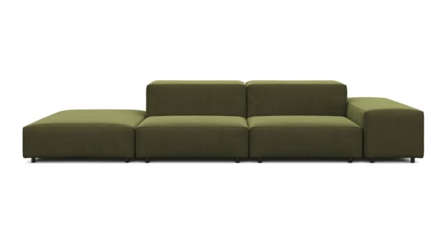The Extrasoft – Spruce Luxe Velvet, Open End Sofa (Left)