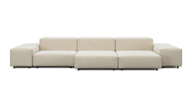 The Extrasoft – Eggshell Vegan Suede, Three Seater Sofa (Left)